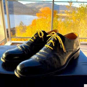 Paraboot black leather dress shoes